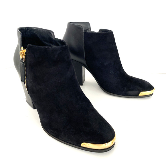 Giuseppe Zanotti Ankle Boot Black Suede Round Toe 3" Heel Side Zip 37.5 7.5 - Picture 4 of 9